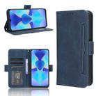 For Tecno Spark 10 4G Skin Feel Calf Texture Card Slots Leather Phone Case(Blue) - 1