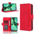 For Tecno Spark 10C Skin Feel Calf Texture Card Slots Leather Phone Case(Red) - 1