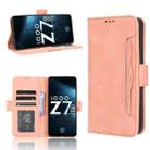 For vivo iQOO Z7x Skin Feel Calf Texture Card Slots Leather Phone Case(Pink) - 1