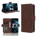 For vivo iQOO Z7x Skin Feel Calf Texture Card Slots Leather Phone Case(Brown) - 1