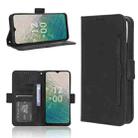 For Nokia C32 4G Skin Feel Calf Texture Card Slots Leather Phone Case(Black) - 1