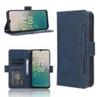 For Nokia C32 4G Skin Feel Calf Texture Card Slots Leather Phone Case(Blue) - 1