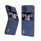 For vivo X Flip Genuine Leather Luolai Series Phone Case(Dark Blue) - 1