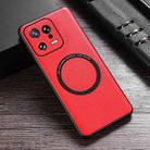 For Xiaomi 13 Pro Cloth Texture PU MagSafe Magnetic Phone Case(Red) - 1