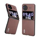 For vivo X Flip Genuine Leather Xiaoya Series Phone Case(Coffee) - 1