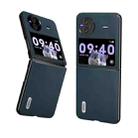 For vivo X Flip Genuine Leather Xiaoya Series Phone Case(Dark Green) - 1
