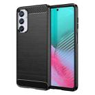 For Samsung Galaxy M54 5G Carbon Fiber Brushed Texture TPU Phone Case(Black) - 1