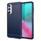For Samsung Galaxy M54 5G Carbon Fiber Brushed Texture TPU Phone Case(Blue) - 1