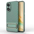 For OPPO Reno8 T 4G Wavy Textured Phone Case with Lens Film(Green) - 1