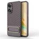 For OPPO Reno8 T 4G Wavy Textured Phone Case with Lens Film(Brown) - 1