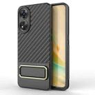 For OPPO Reno8 T 4G Wavy Textured Phone Case with Lens Film(Black) - 1