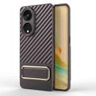 For OPPO Reno8 T 5G Wavy Textured Phone Case with Lens Film(Brown) - 1