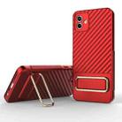 For Samsung Galaxy A04 Wavy Textured Phone Case with Lens Film(Red) - 1