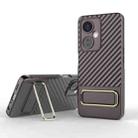 For OnePlus Nord CE 3 Wavy Textured Phone Case with Lens Film(Brown) - 1