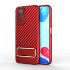 For Xiaomi Redmi Note 11s Wavy Textured Phone Case (Red) - 1