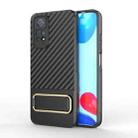 For Xiaomi Redmi Note 11s Wavy Textured Phone Case (Black) - 1