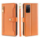 For OPPO A55S 5G Sheep Texture Cross-body Zipper Wallet Leather Phone Case(Orange) - 1