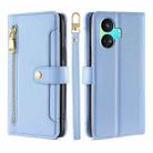 For Realme GT Neo5 SE Sheep Texture Cross-body Zipper Wallet Leather Phone Case(Blue) - 1