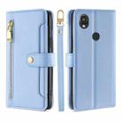 For Kyocera Digno SX3-KYG02 Sheep Texture Cross-body Zipper Wallet Leather Phone Case(Blue) - 1