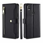 For Kyocera Digno SX3-KYG02 Sheep Texture Cross-body Zipper Wallet Leather Phone Case(Black) - 1