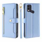 For Nokia C22 Sheep Texture Cross-body Zipper Wallet Leather Phone Case(Blue) - 1