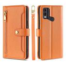 For Nokia C22 Sheep Texture Cross-body Zipper Wallet Leather Phone Case(Orange) - 1