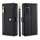 For Samsung Galaxy M14 5G Sheep Texture Cross-body Zipper Wallet Leather Phone Case(Black) - 1