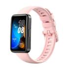 For Huawei Band 8 16mm Solid Color Silicone Replacement Watch Band(Pink) - 1