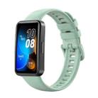 For Huawei Band 8 16mm Solid Color Silicone Replacement Watch Band(Grey Green) - 1