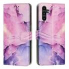 For Samsung Galaxy A24 4G Painted Marble Pattern Leather Phone Case(Purple) - 1