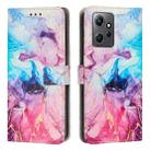 For Xiaomi Redmi Note 12 4G Global Painted Marble Pattern Leather Phone Case(Pink Purple) - 1