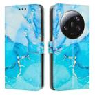 For Xiaomi 13 Ultra Painted Marble Pattern Leather Phone Case(Blue Green) - 1
