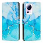 For Xiaomi Civi 2 / 13 Lite Painted Marble Pattern Leather Phone Case(Blue Green) - 1