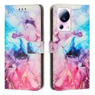 For Xiaomi Civi 2 / 13 Lite Painted Marble Pattern Leather Phone Case(Pink Purple) - 1