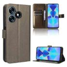 For Tecno Spark 10 4G Diamond Texture Leather Phone Case(Brown) - 1