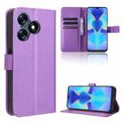 For Tecno Spark 10 4G Diamond Texture Leather Phone Case(Purple) - 1