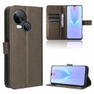 For Tecno Spark 10 5G Diamond Texture Leather Phone Case(Brown) - 1