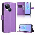 For Tecno Spark 10 5G Diamond Texture Leather Phone Case(Purple) - 1