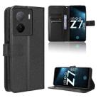 For vivo iQOO Z7x Diamond Texture Leather Phone Case(Black) - 1