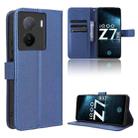 For vivo iQOO Z7x Diamond Texture Leather Phone Case(Blue) - 1