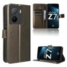 For vivo iQOO Z7x Diamond Texture Leather Phone Case(Brown) - 1