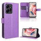 For Xiaomi Redmi Note 12 4G Global Diamond Texture Leather Phone Case(Purple) - 1