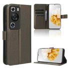 For Huawei P60 / P60 Pro Diamond Texture Leather Phone Case(Brown) - 1