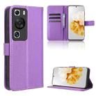 For Huawei P60 / P60 Pro Diamond Texture Leather Phone Case(Purple) - 1