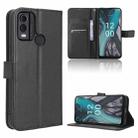 For Nokia C22 Diamond Texture Leather Phone Case(Black) - 1