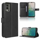 For Nokia C32 4G Diamond Texture Leather Phone Case(Black) - 1