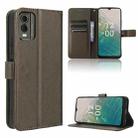 For Nokia C32 4G Diamond Texture Leather Phone Case(Brown) - 1