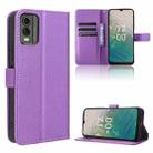 For Nokia C32 4G Diamond Texture Leather Phone Case(Purple) - 1