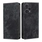 For Xiaomi Redmi Note 12 Turbo RFID Anti-theft Brush Magnetic Leather Phone Case(Black) - 1