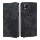 For Kyocera Digno SX3-KYG02 RFID Anti-theft Brush Magnetic Leather Phone Case(Black) - 1